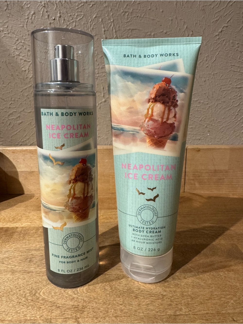 NWT Neapolitan Ice Cream Fine Fragrance Mist & Body Cream Bundle
